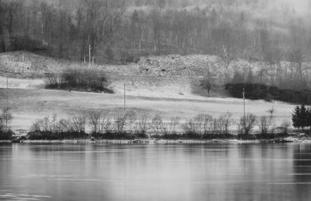 Rhein 1960 - Vom Rhein aus gesehen, der Aufstieg zum Steiner Stich