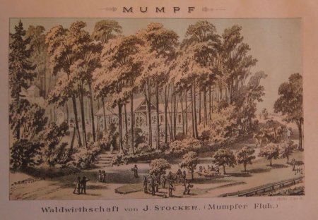 1881 Waldwirtschaft Stocker, J.J. Hofer, Lithografie