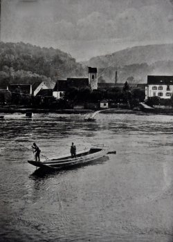 Rhein 1900 - Überfahrt der Rheinfähre
