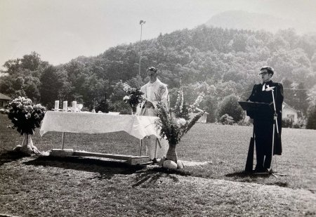 1971 Schulhauseinweihung 4. Juli - Festgottesdienst mit den Pfarrherren Baumberger und Hoffmann