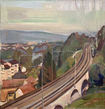 1963 Eisenbahnviadukt, Jakob Strasser, Oel
