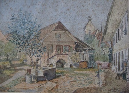 1903 Haus am Flösserweg, Heinrich Rhyner, Aquarell