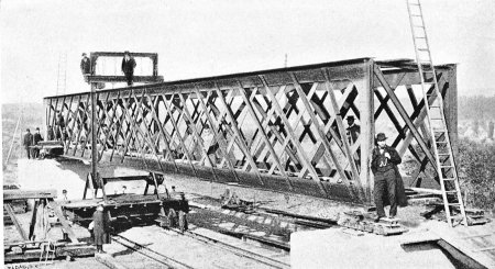 Bahn 1895 - Statikversuche I an der 1. Eisenbrücke von 1875