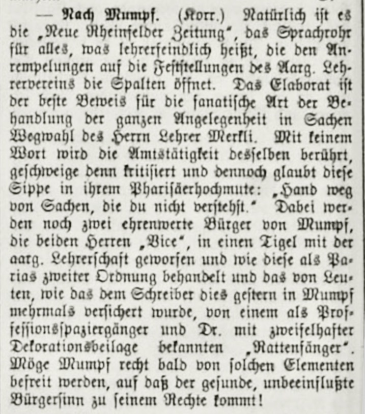 Lehrer Wegwahl